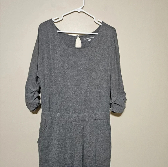 Soft Surroundings Jumpsuit Romper Women's Size Medium Stretch 3/4 Sleeve Gray - Picture 4 of 9